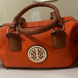 Stylish Orange and Brown Satchel